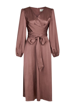 Rimini heavy sateen kjole Dark Rose Neo Noir